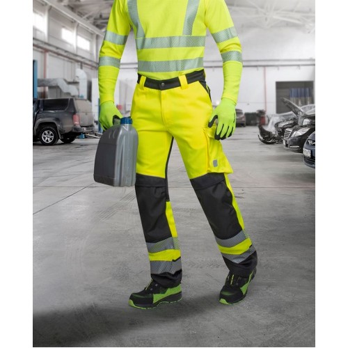 Pantaloni de lucru reflectorizanti ® SIGNAL galben-negru H5931 