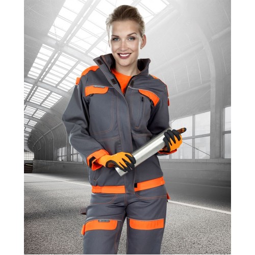 Jacheta de lucru PROFESIONALA COOL TREND WOMAN gri-portocaliu H9132 